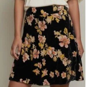 Free People Black Floral Skirt Size Four (4)
